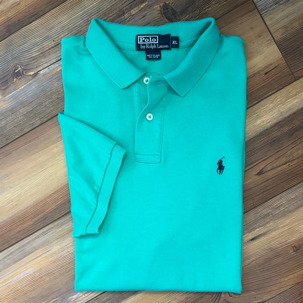 Polo Ralph Lauren Men’s Green Polo Shirt XL Navy Pony Logo